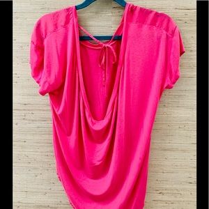 Betsy Johnson Pink Cotton Shirt Ties in Back